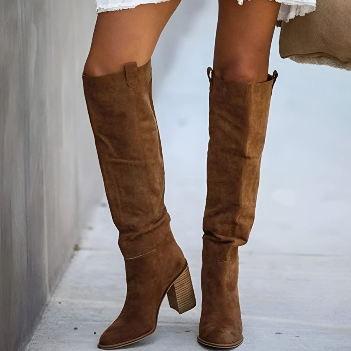 Mieke | Suede Block Heel Over-the-Knee Boots for Women