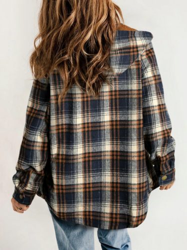 Mireille | Plaid Flannel Winter Jacket with Sherpa Collar for Women