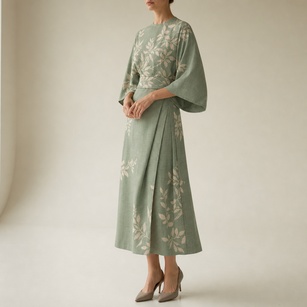 Mljet Floral Kimono Sleeve Dress