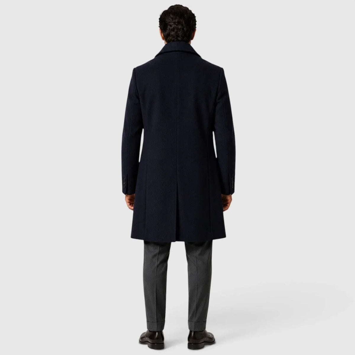 Men's Single-Breasted Slim Fit Overcoat, Notched Lapels