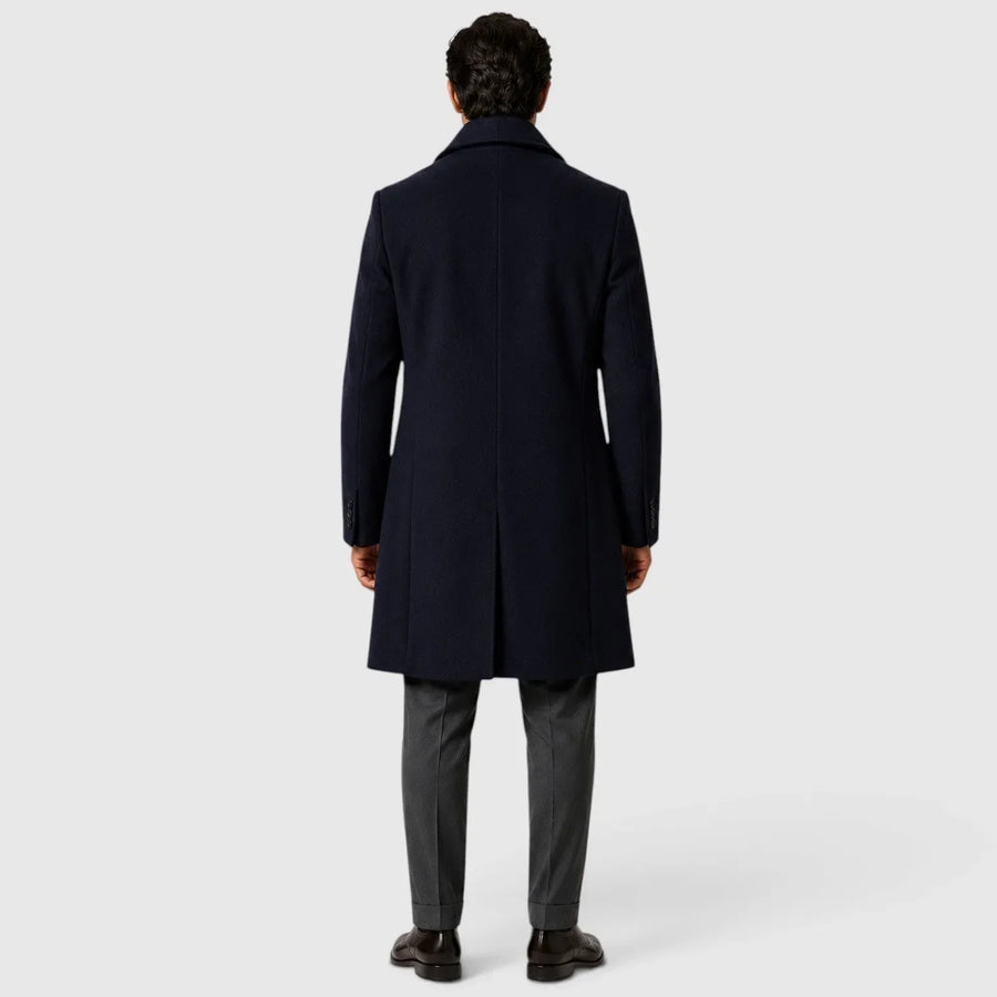 Men's Single-Breasted Slim Fit Overcoat, Notched Lapels