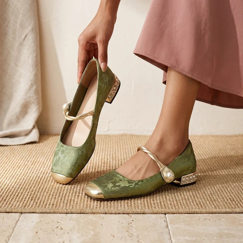 Celestine Brocade Mary Jane Flats