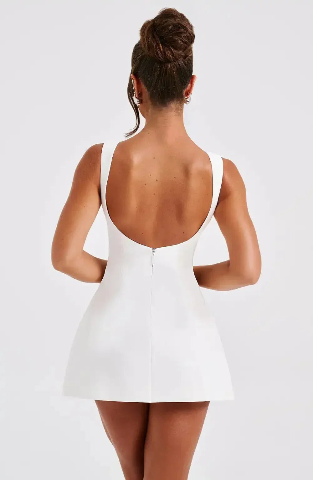 Naomi | Sleeveless Boat Neck A-Line Summer Mini Dress