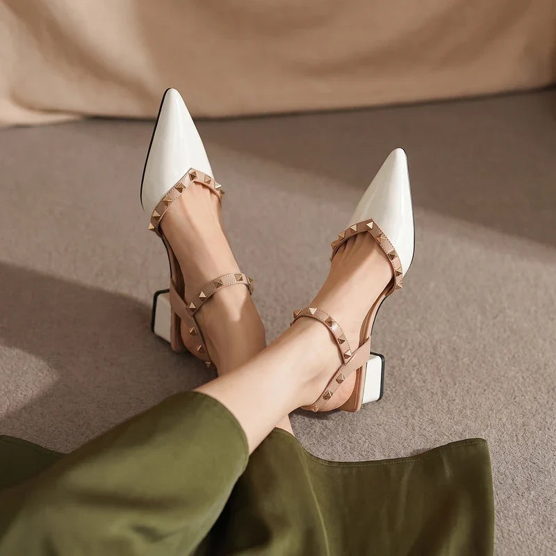 Rosetta Studded Slingback Pumps