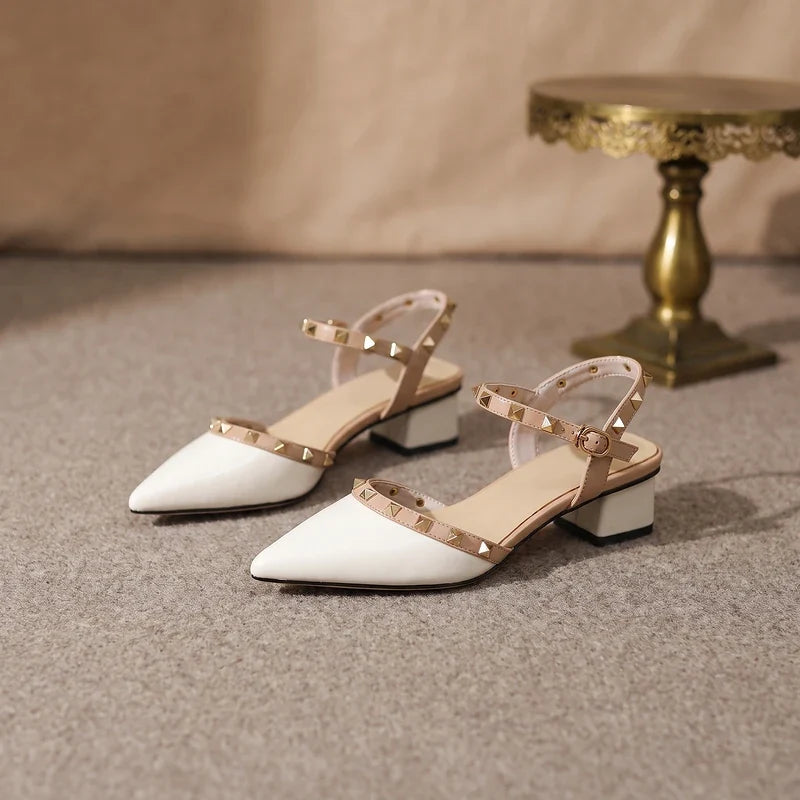 Rosetta Studded Slingback Pumps