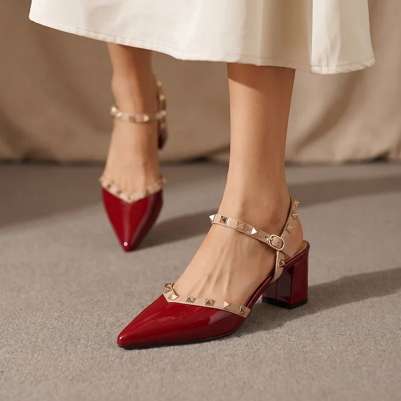 Rosetta Studded Slingback Pumps