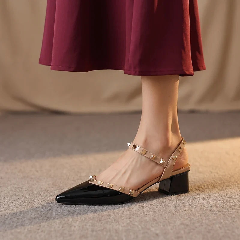 Rosetta Studded Slingback Pumps