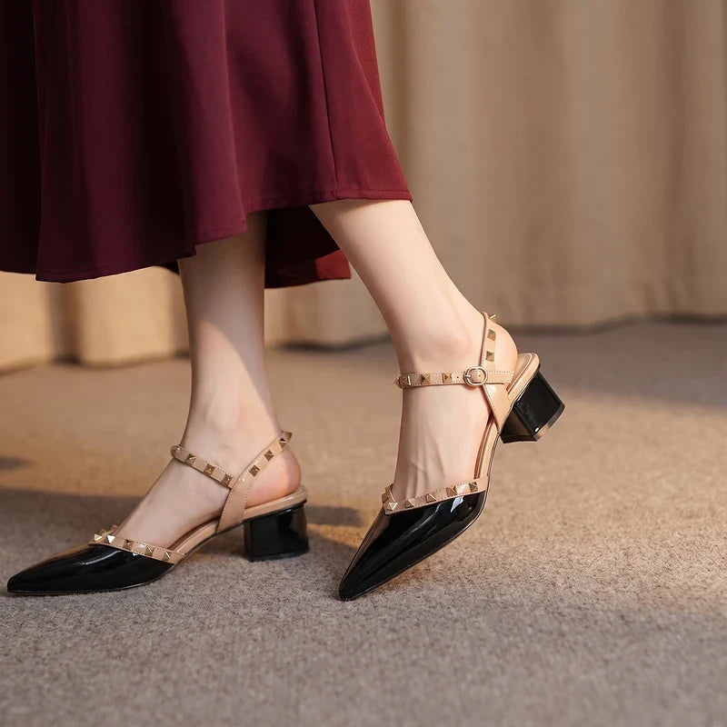 Rosetta Studded Slingback Pumps