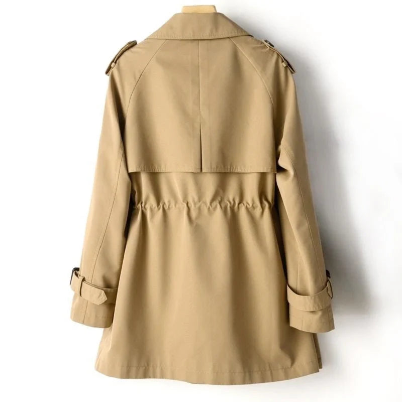 Natalie | Double Breasted Trench Coat with Wide Lapel Collar