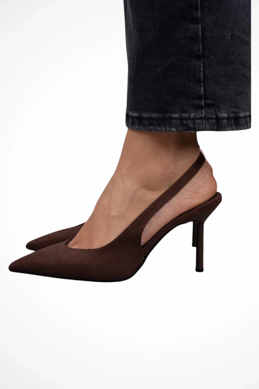 Natasha | Women's Stiletto Heel Pointed Toe Orthopedic Slingback Heels with Ankle Strap