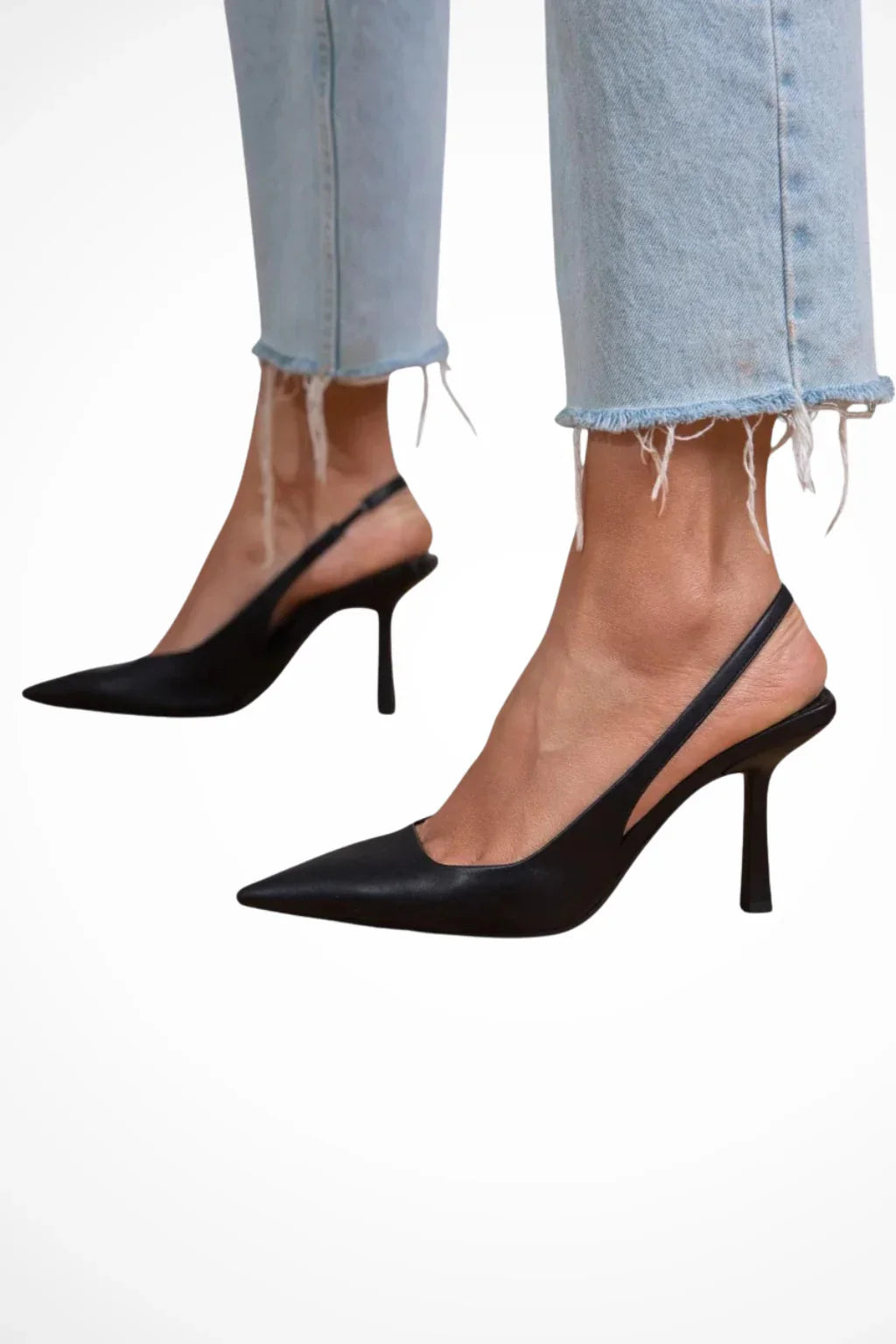 Natasha | Women's Stiletto Heel Pointed Toe Orthopedic Slingback Heels with Ankle Strap
