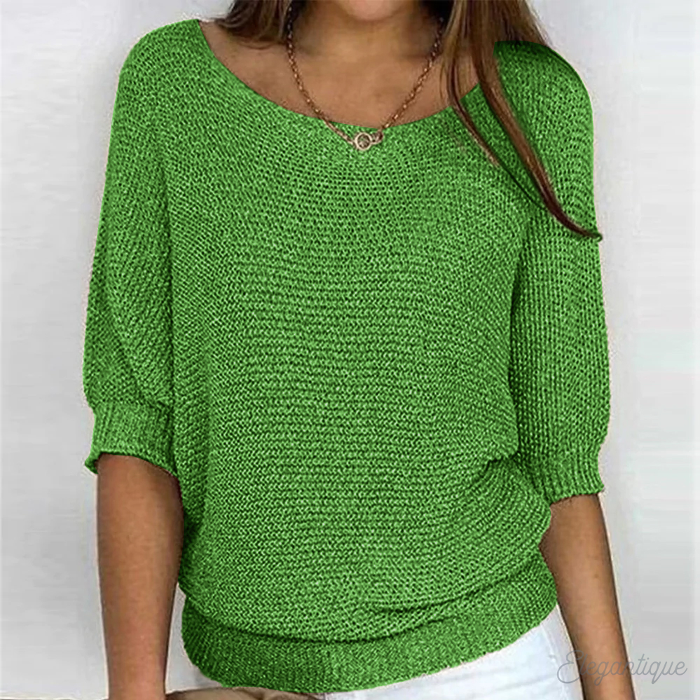 Women's Classic Relaxed Sweater – Long Sleeve Knit Pullover