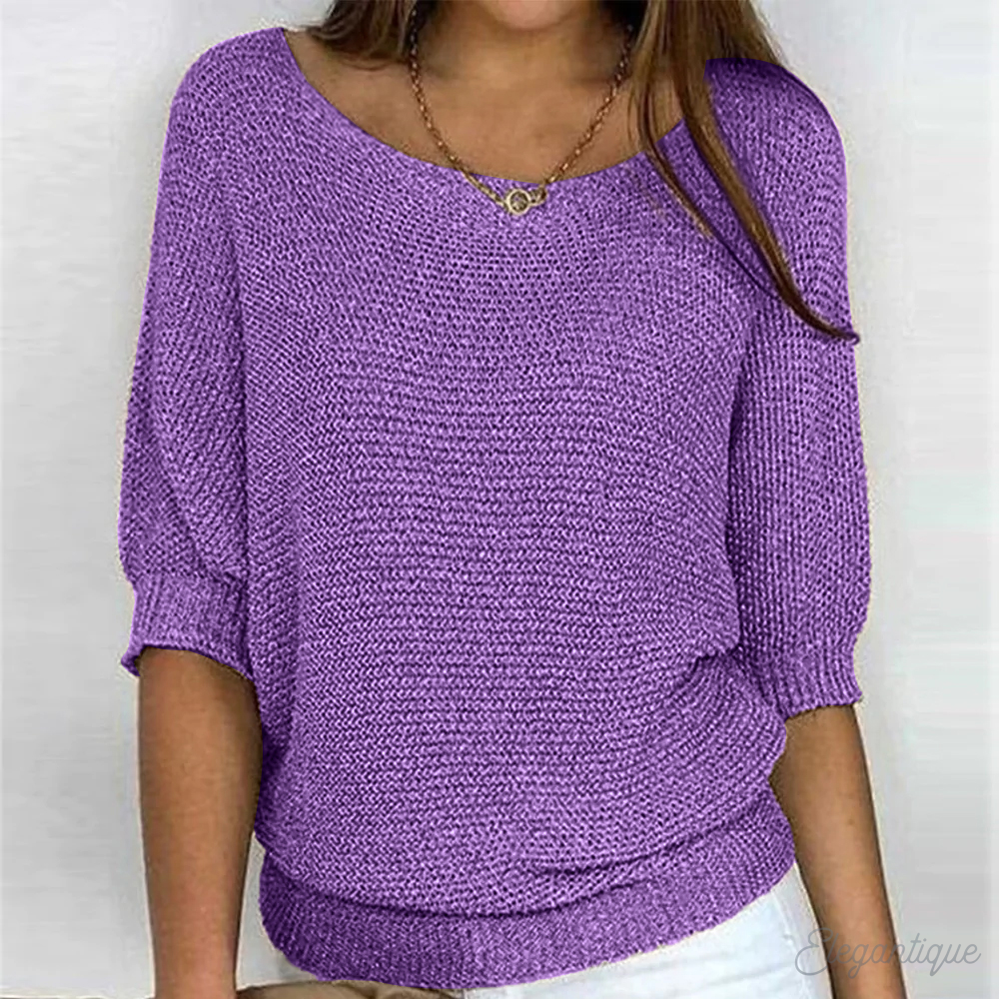 Women's Classic Relaxed Sweater – Long Sleeve Knit Pullover