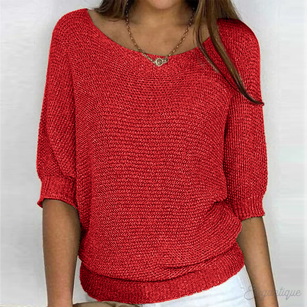 Women's Classic Relaxed Sweater – Long Sleeve Knit Pullover