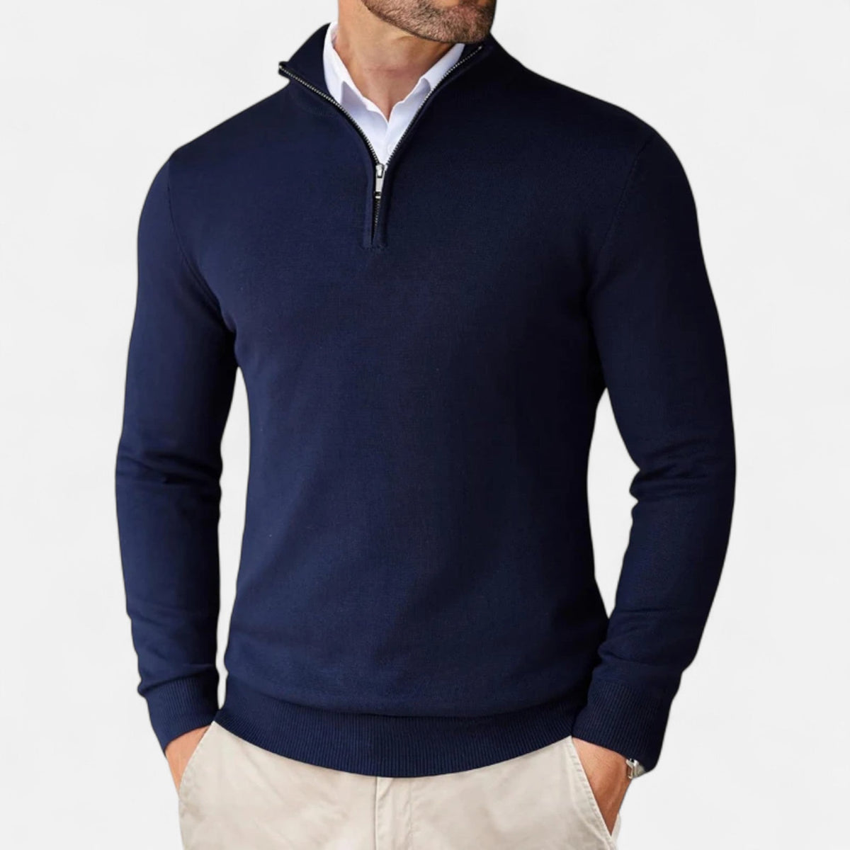 Men's Slim-Fit Quarter-Zip Sweater, Mock Neck, Long Sleeves