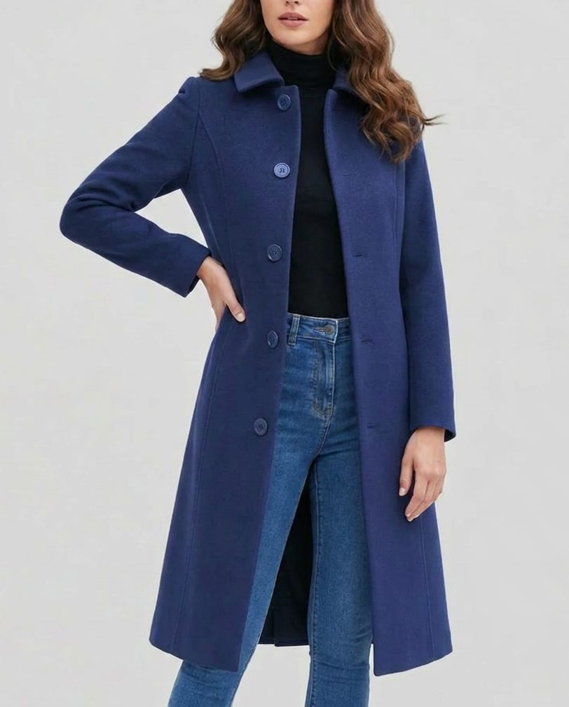 Naya | Single-Breasted Longline Trench Coat for Women