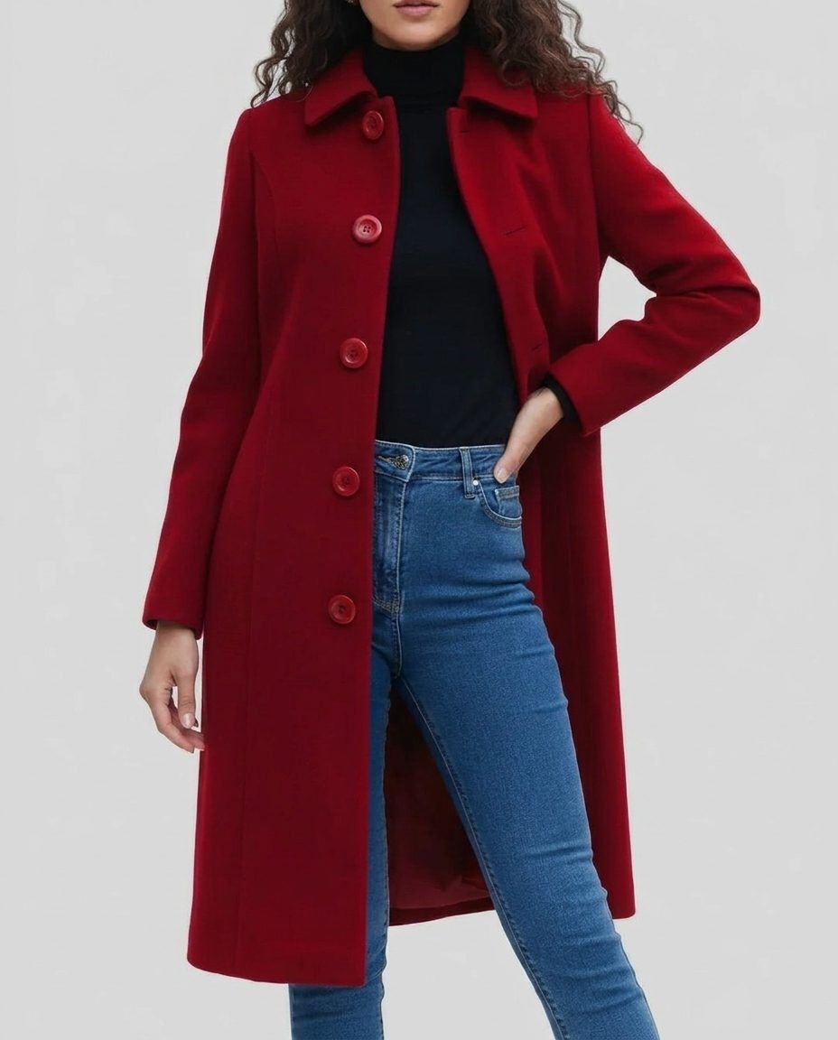 Naya | Single-Breasted Longline Trench Coat for Women