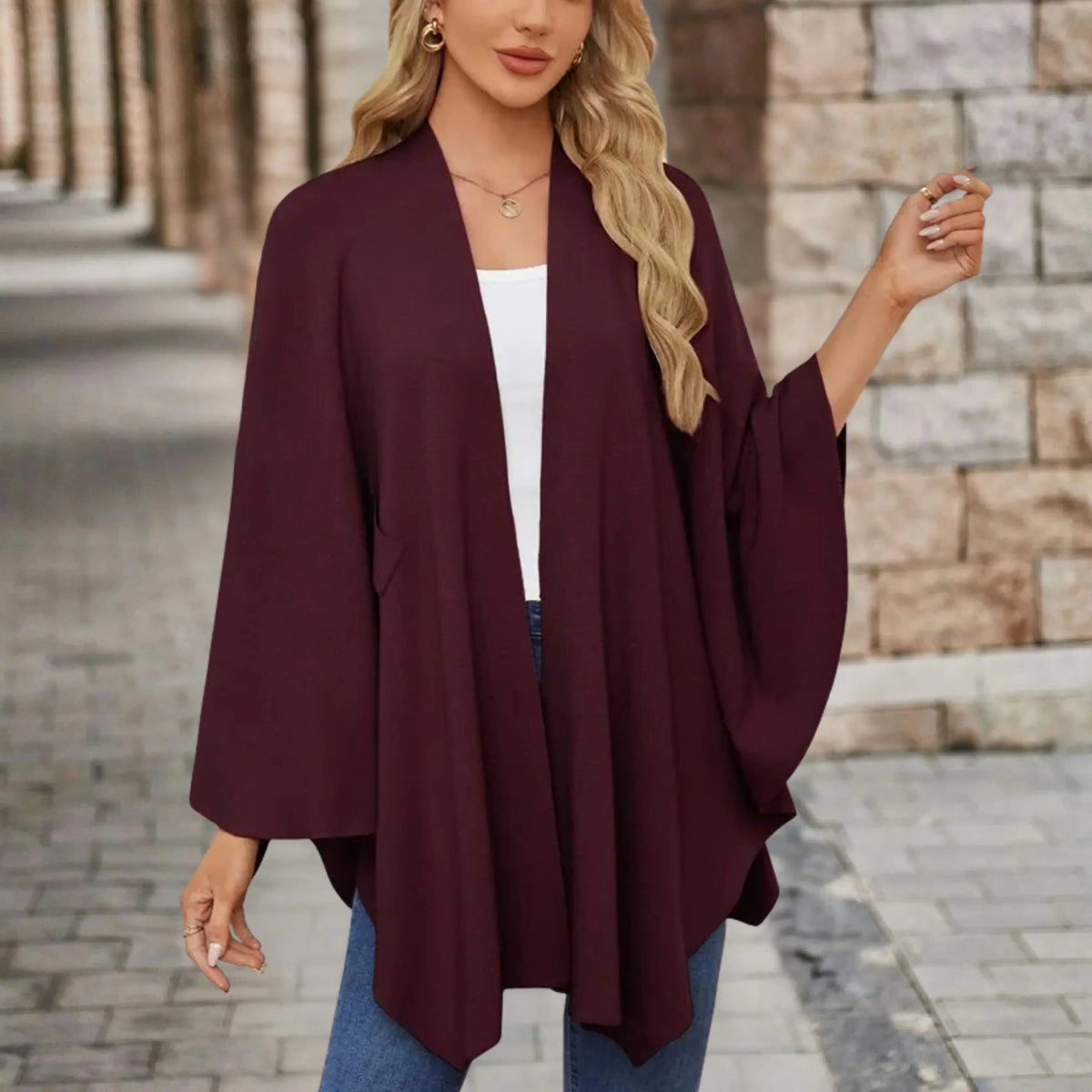 Nerina | Wrap Poncho with Front Knot for Women