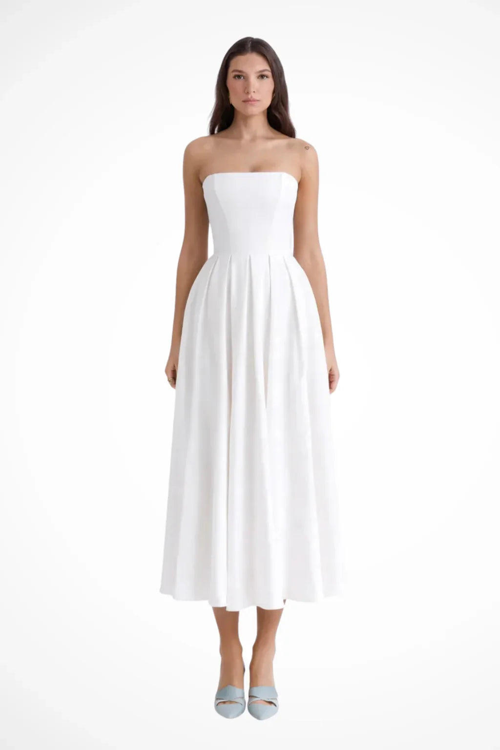 Nicola | Strapless Corset Formal Midi Dress