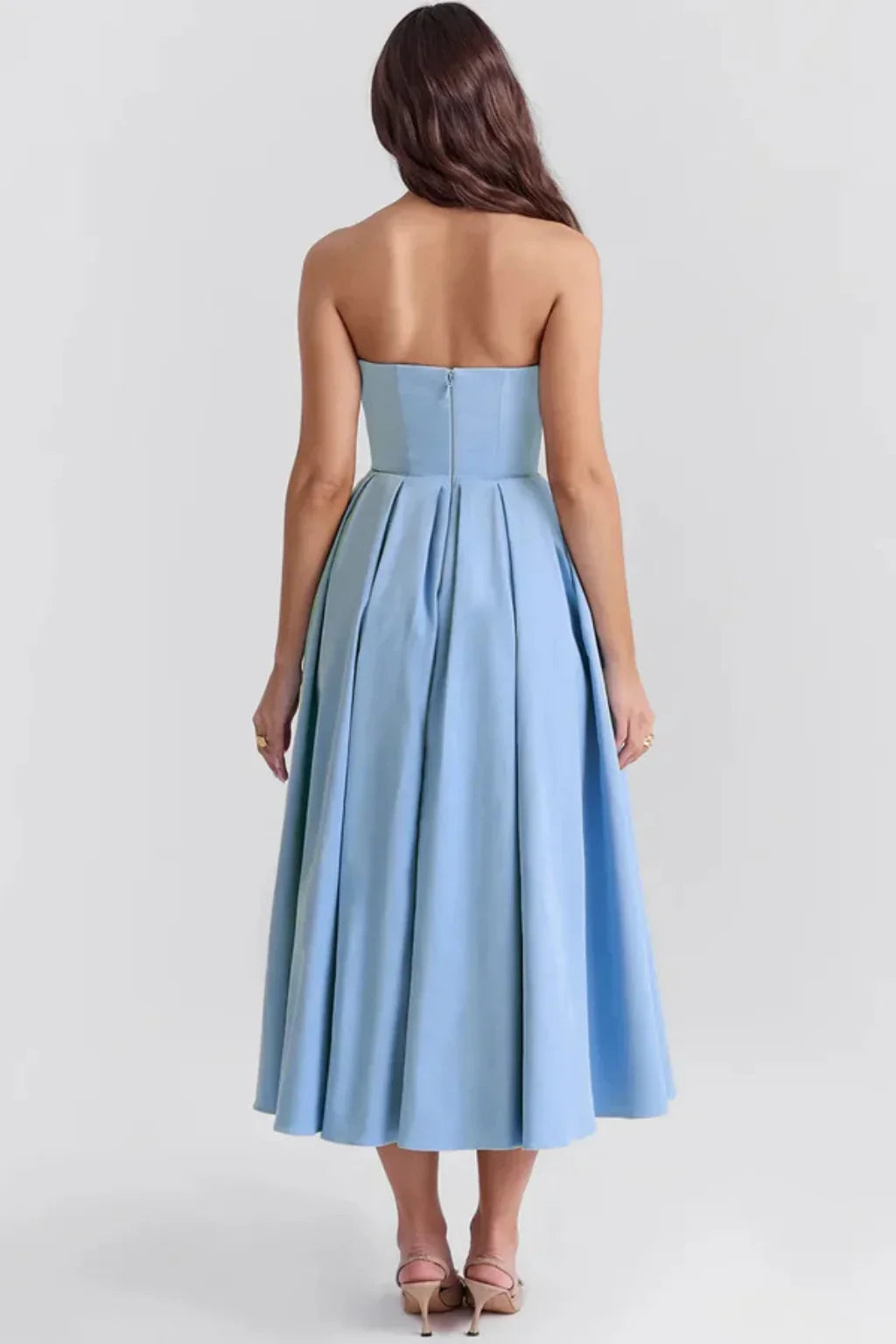 Nicola | Strapless Corset Formal Midi Dress