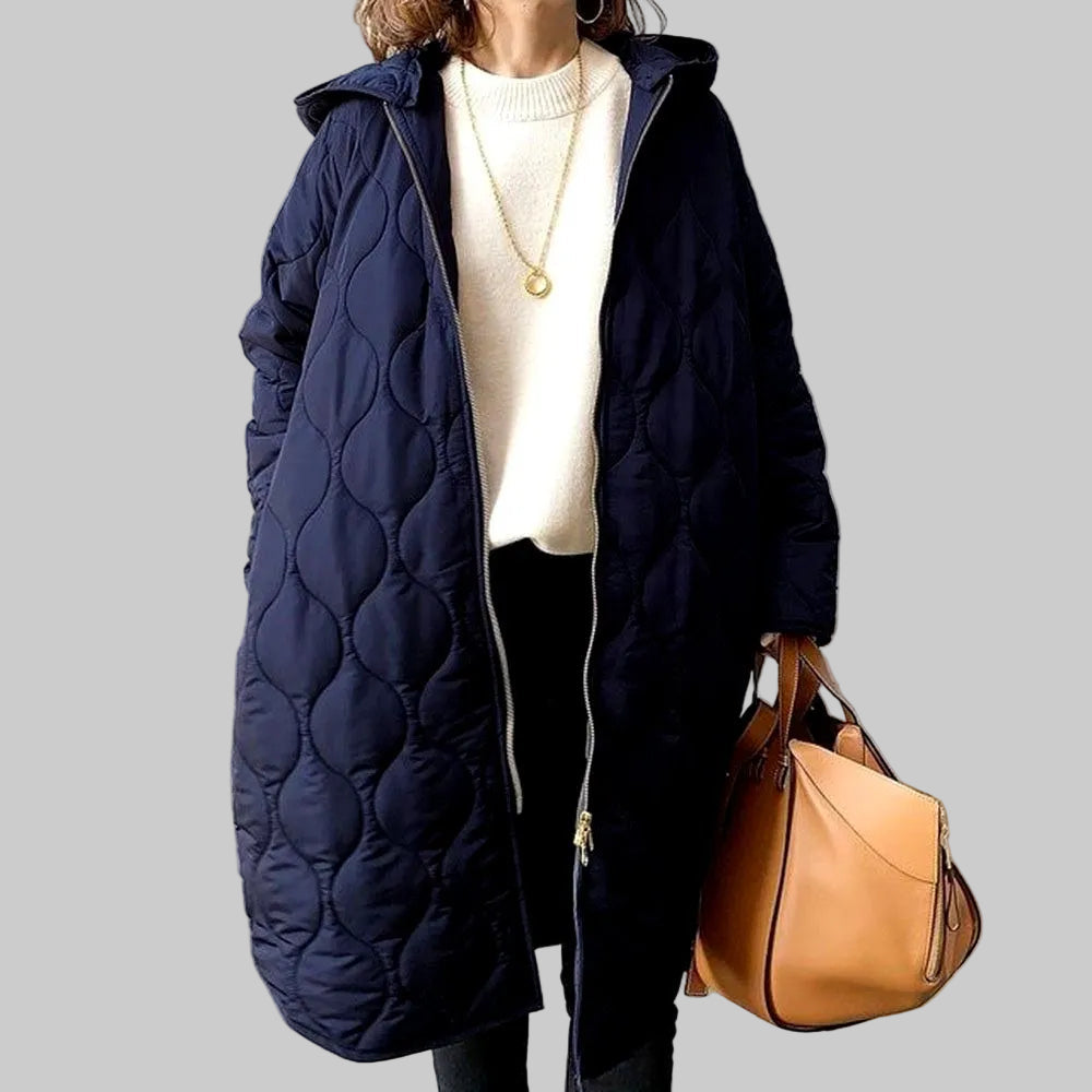 Nicole - Women's Hooded Long Quilted Coat