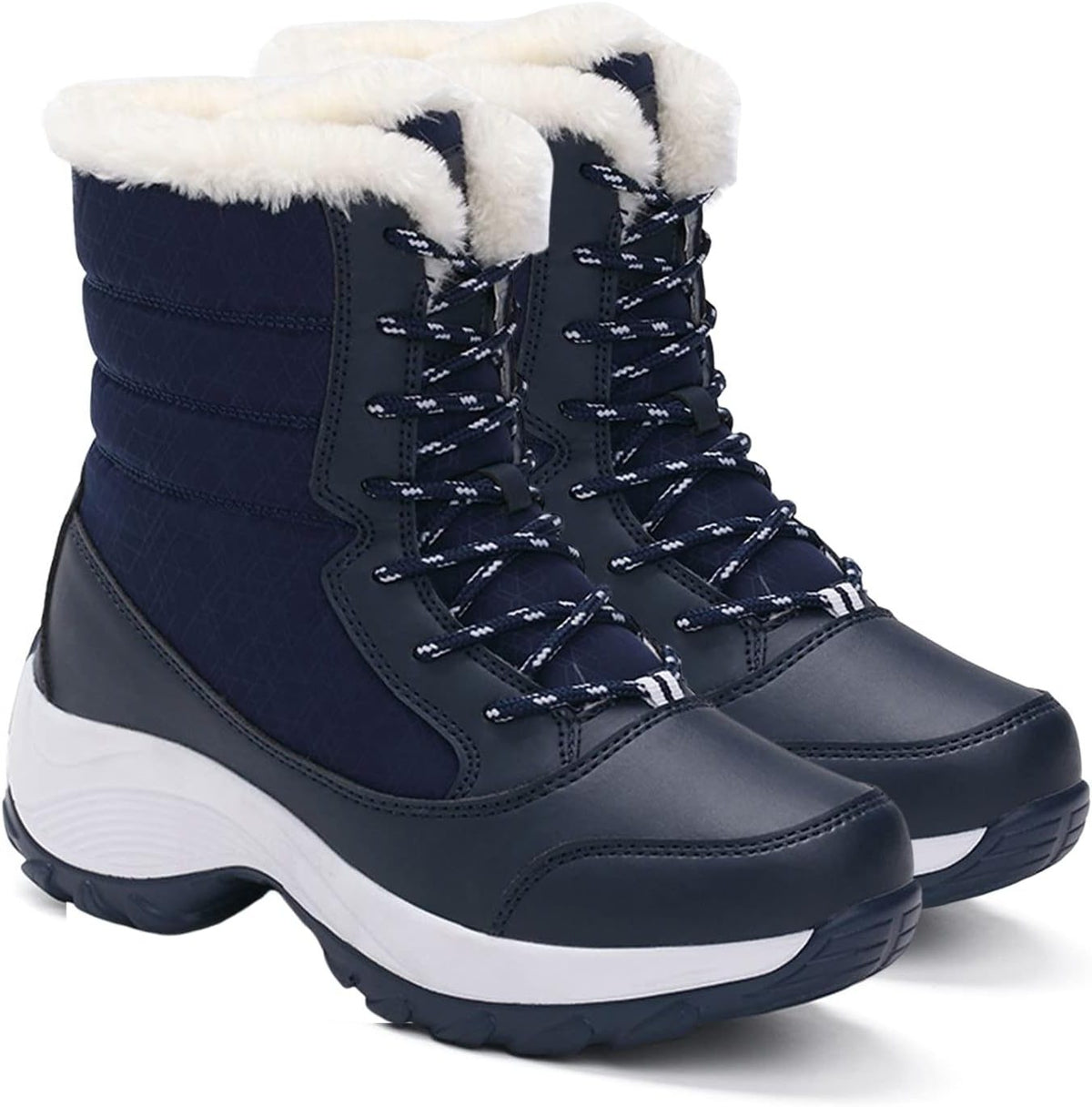 Nieve | Platform Snow Boots with Faux Fur Collar for Women
