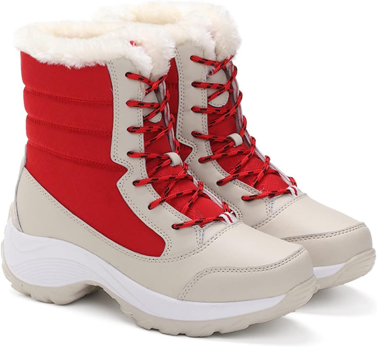 Nieve | Platform Snow Boots with Faux Fur Collar for Women