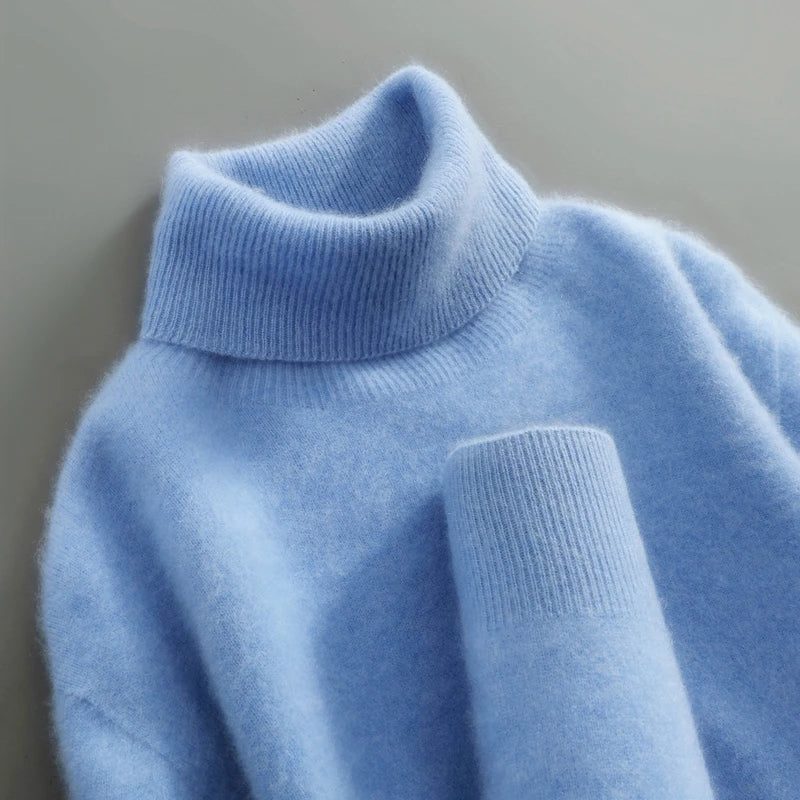Odelina | Merino Wool Ribbed Knit Turtleneck Sweater for Women