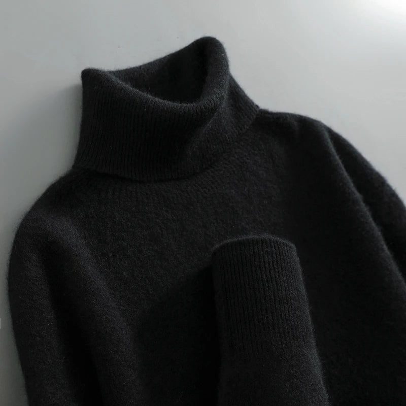 Odelina | Merino Wool Ribbed Knit Turtleneck Sweater for Women