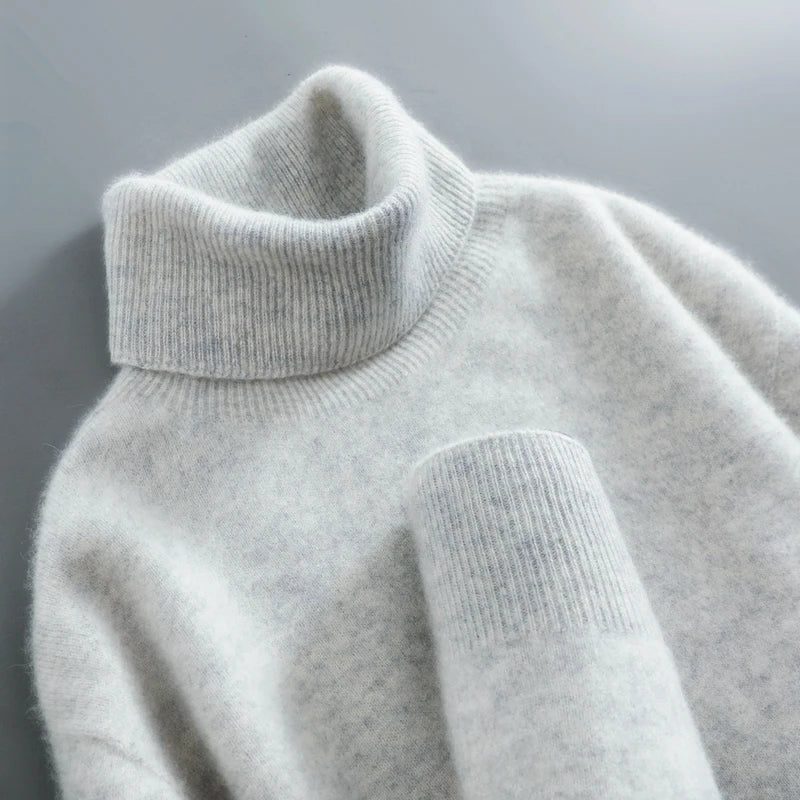 Odelina | Merino Wool Ribbed Knit Turtleneck Sweater for Women