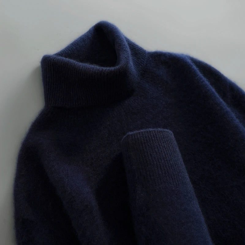 Odelina | Merino Wool Ribbed Knit Turtleneck Sweater for Women