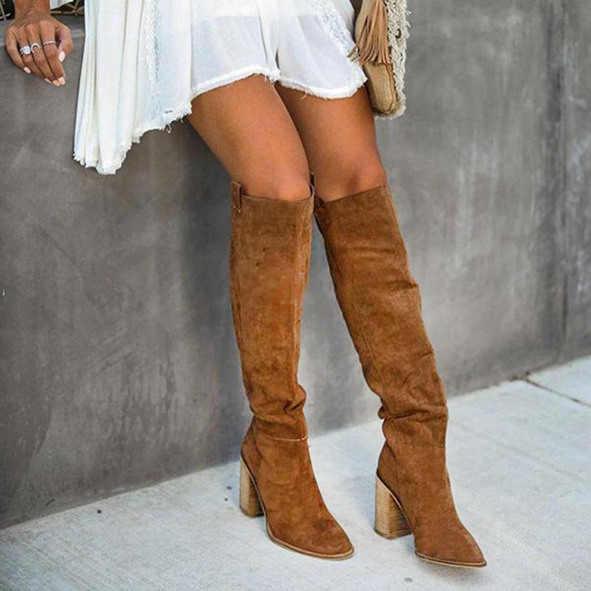 Odette | Block Heel Knee High Boots for Women