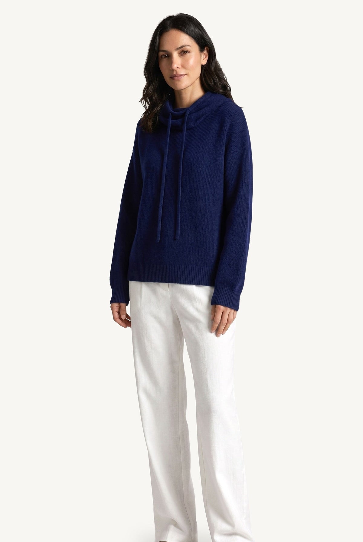 Women's Textured Knit Hoodie, Drawstring Hood, Long Sleeves