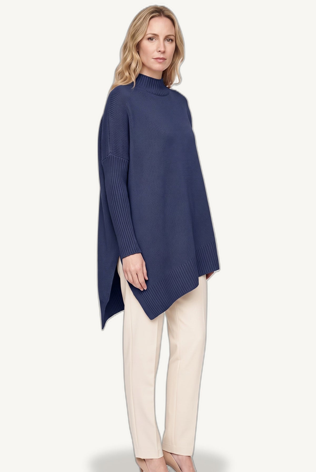 Women's Oversized Mock Neck Sweater, Long Sleeves