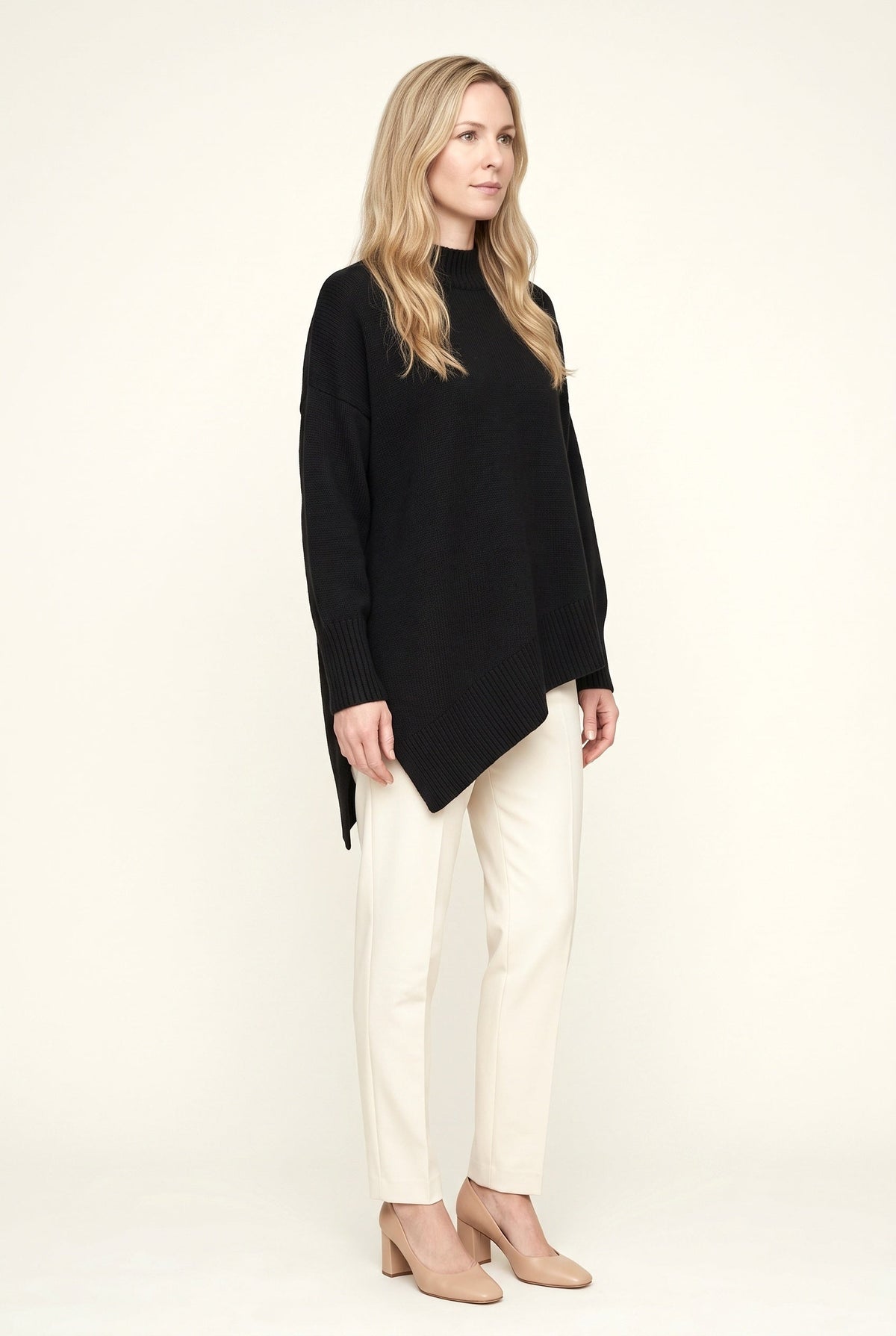 Women's Oversized Mock Neck Sweater, Long Sleeves
