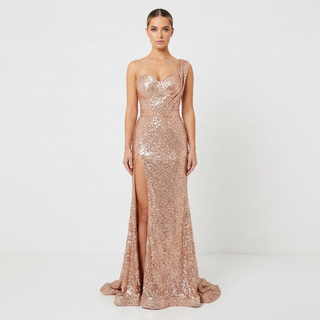 Kaia | Sequin One-Shoulder Maxi Dress for Women