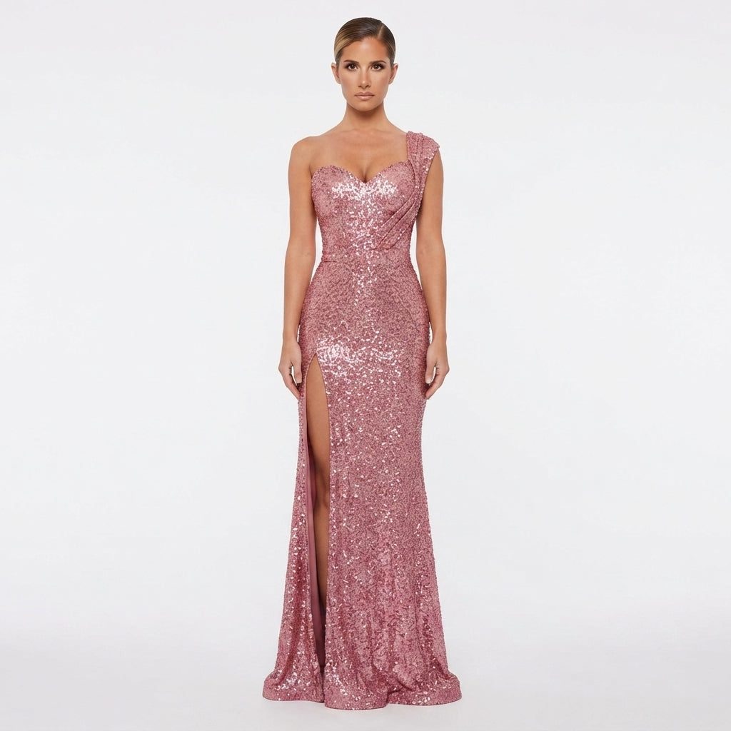Kaia | Sequin One-Shoulder Maxi Dress for Women