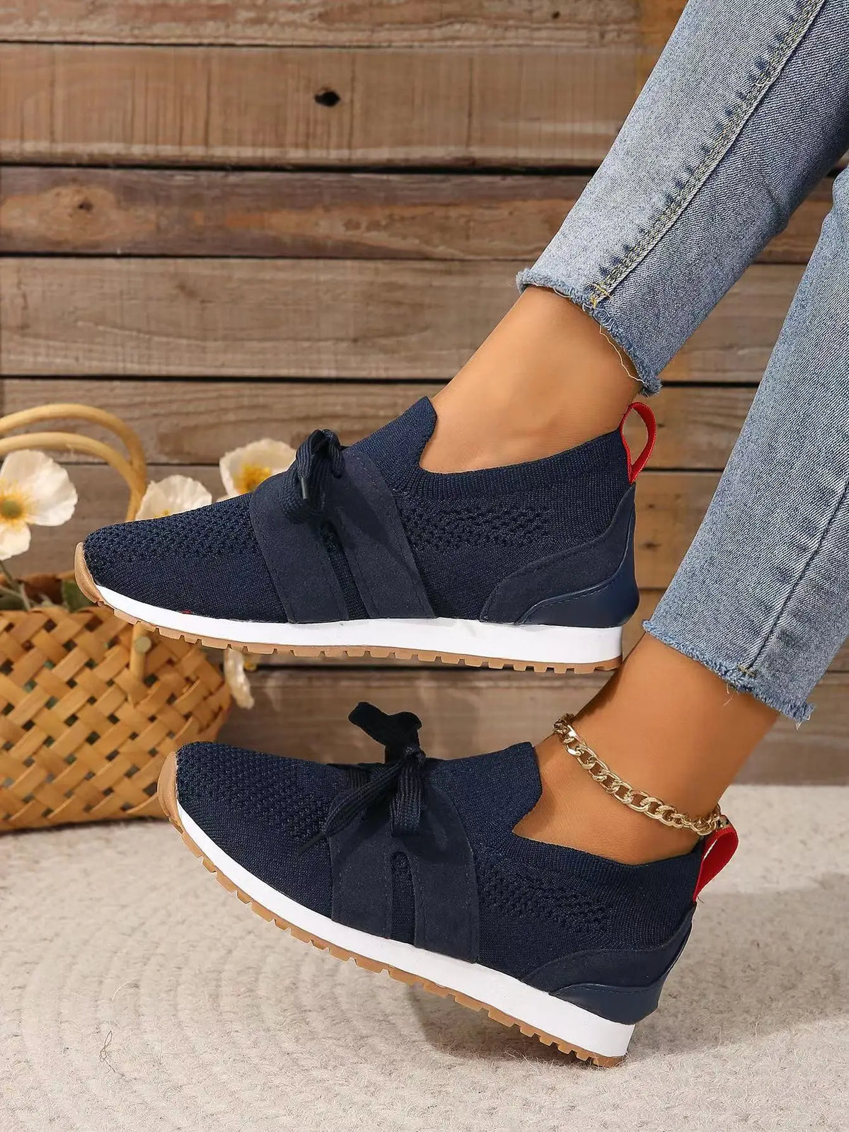 Women's Slip On Sneakers with a Bow | Breathable Textured Upper and Padded Sole, No Laces | Size 2-11, 5 Colors