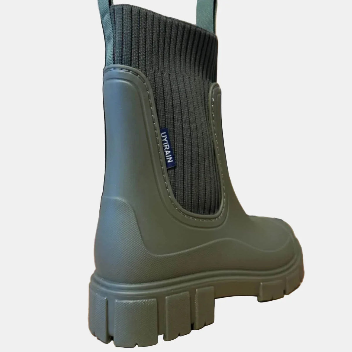Women's orthopedic ankle boots with ribbed knit cuff