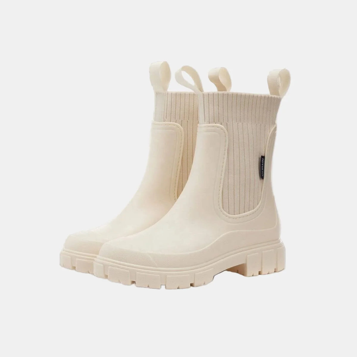 Women's orthopedic ankle boots with ribbed knit cuff
