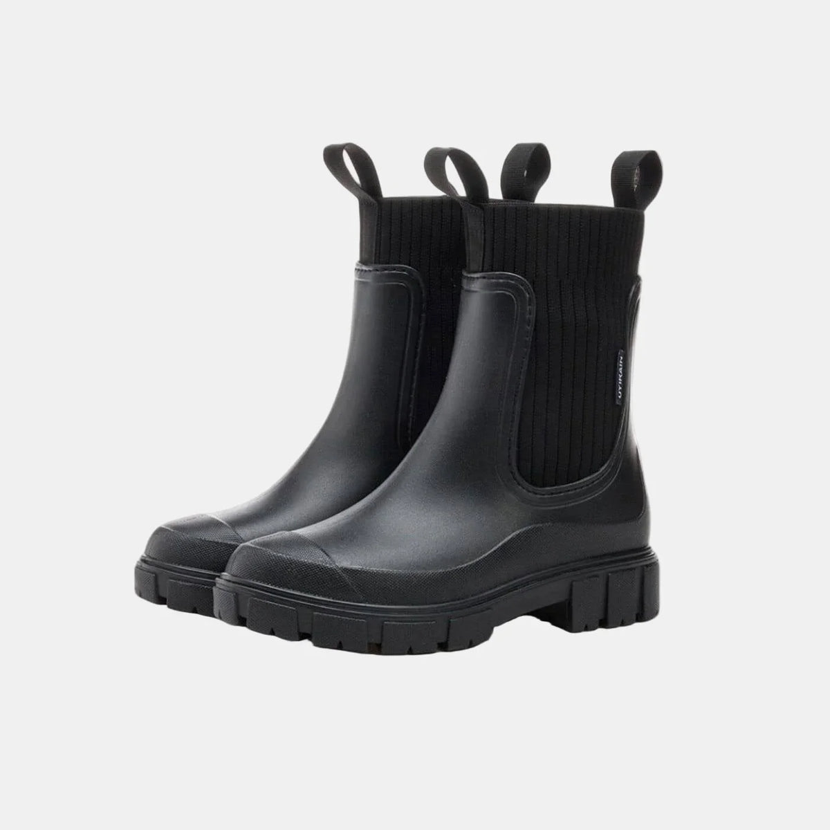 Women's orthopedic ankle boots with ribbed knit cuff