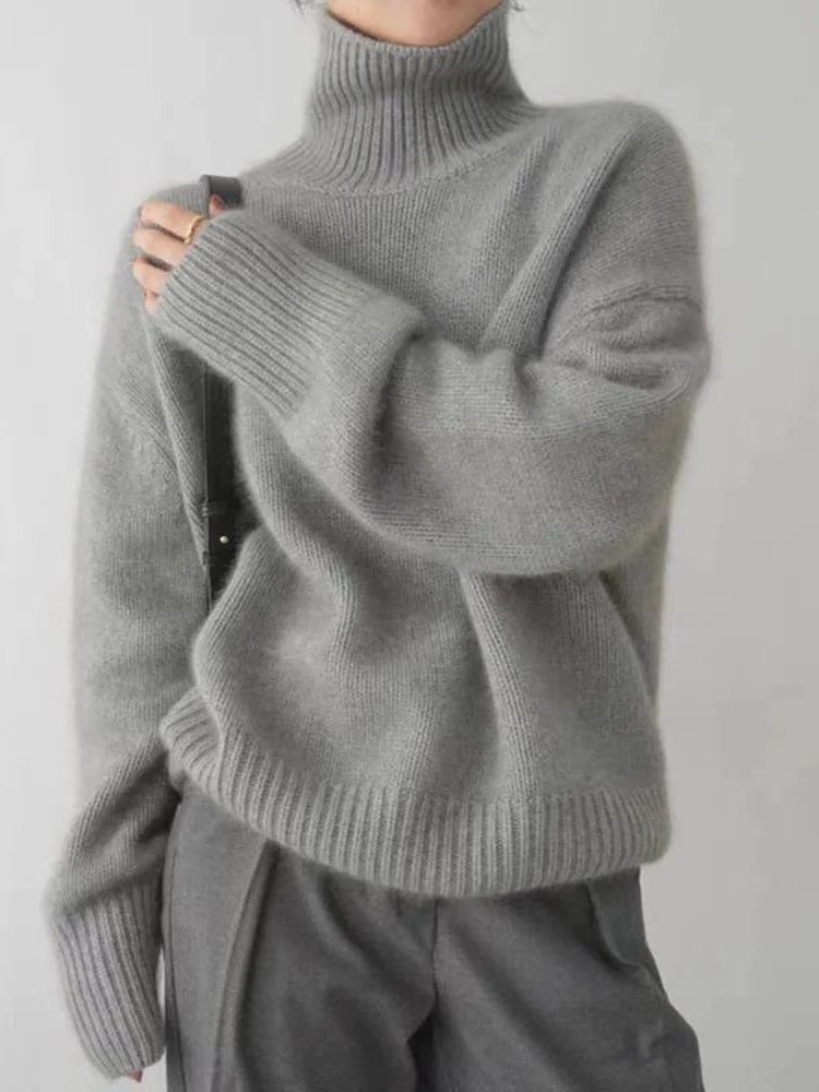 Eliana | Ribbed Knit Oversized Turtleneck Sweater for Women