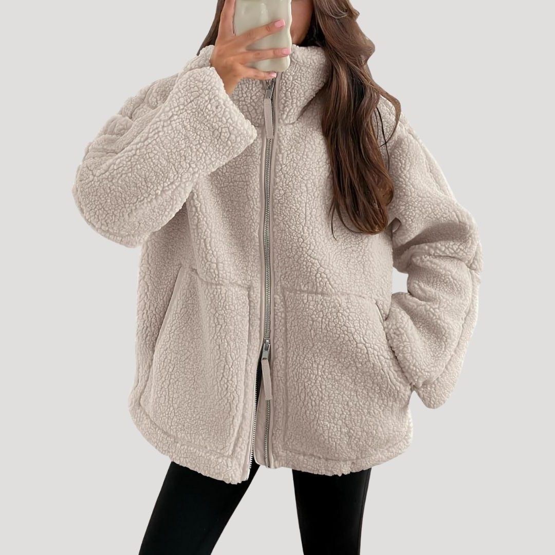 Senna | Teddy Fleece Oversized Zip-Up Jacket for Women