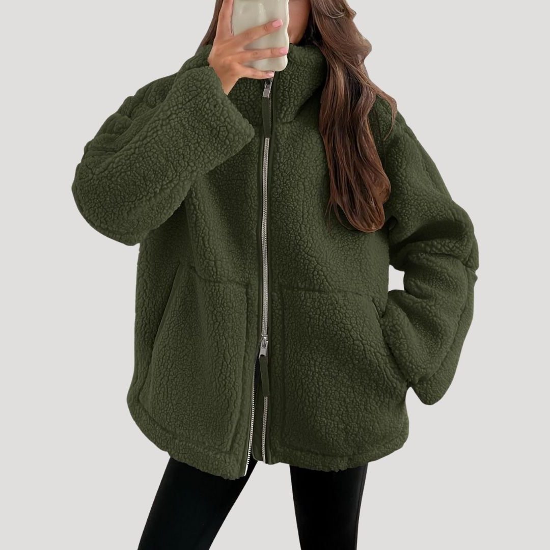 Senna | Teddy Fleece Oversized Zip-Up Jacket for Women