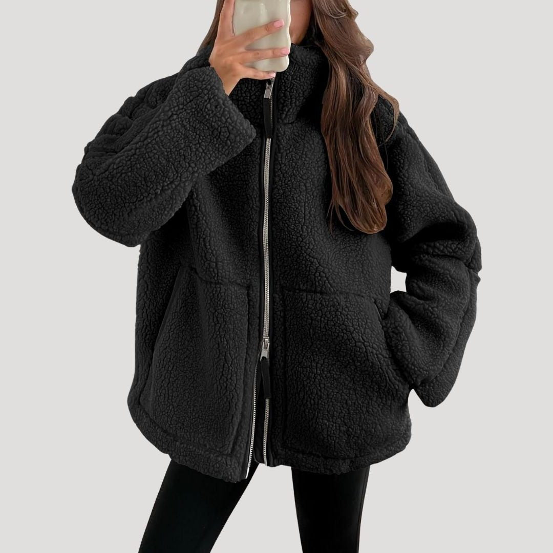 Senna | Teddy Fleece Oversized Zip-Up Jacket for Women