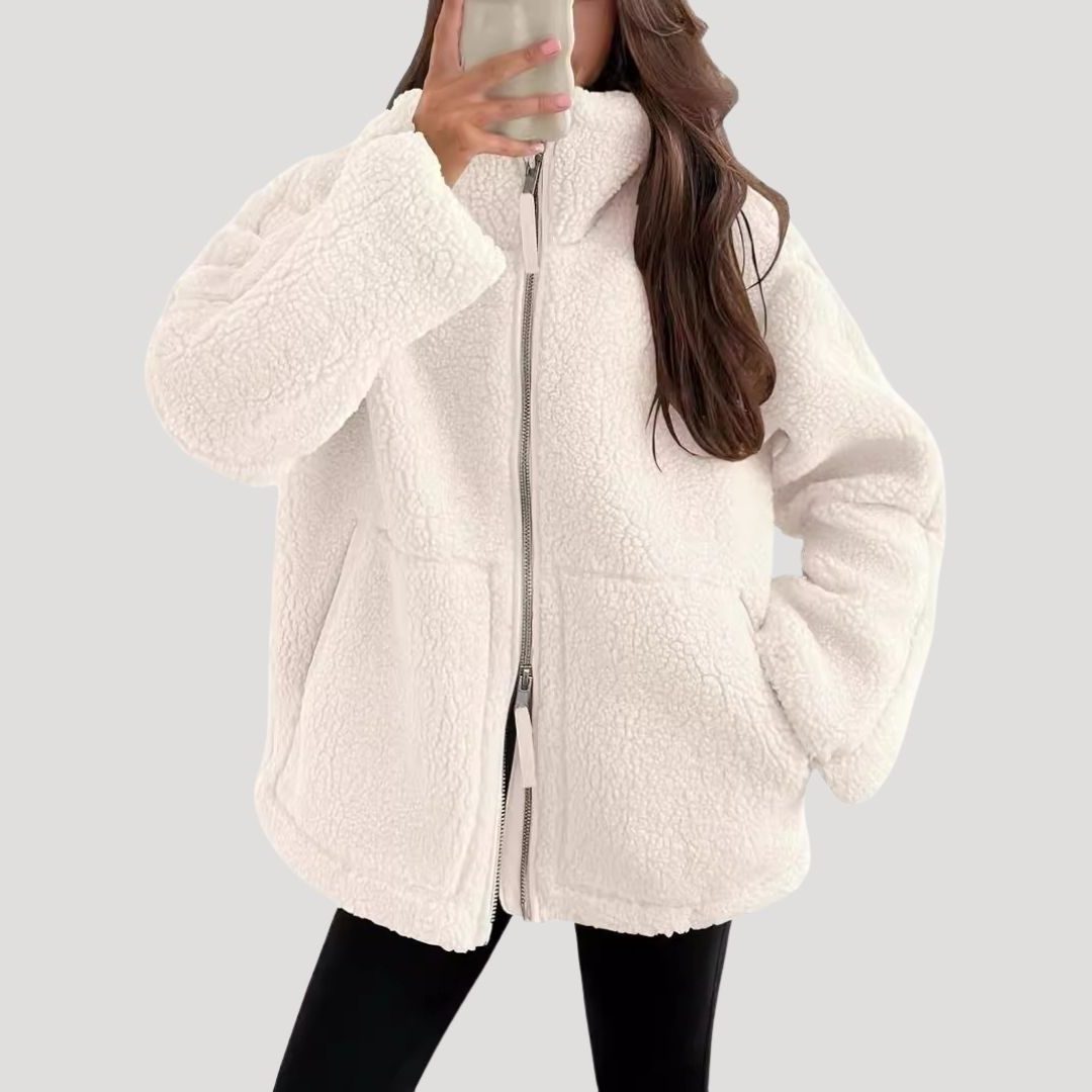 Senna | Teddy Fleece Oversized Zip-Up Jacket for Women