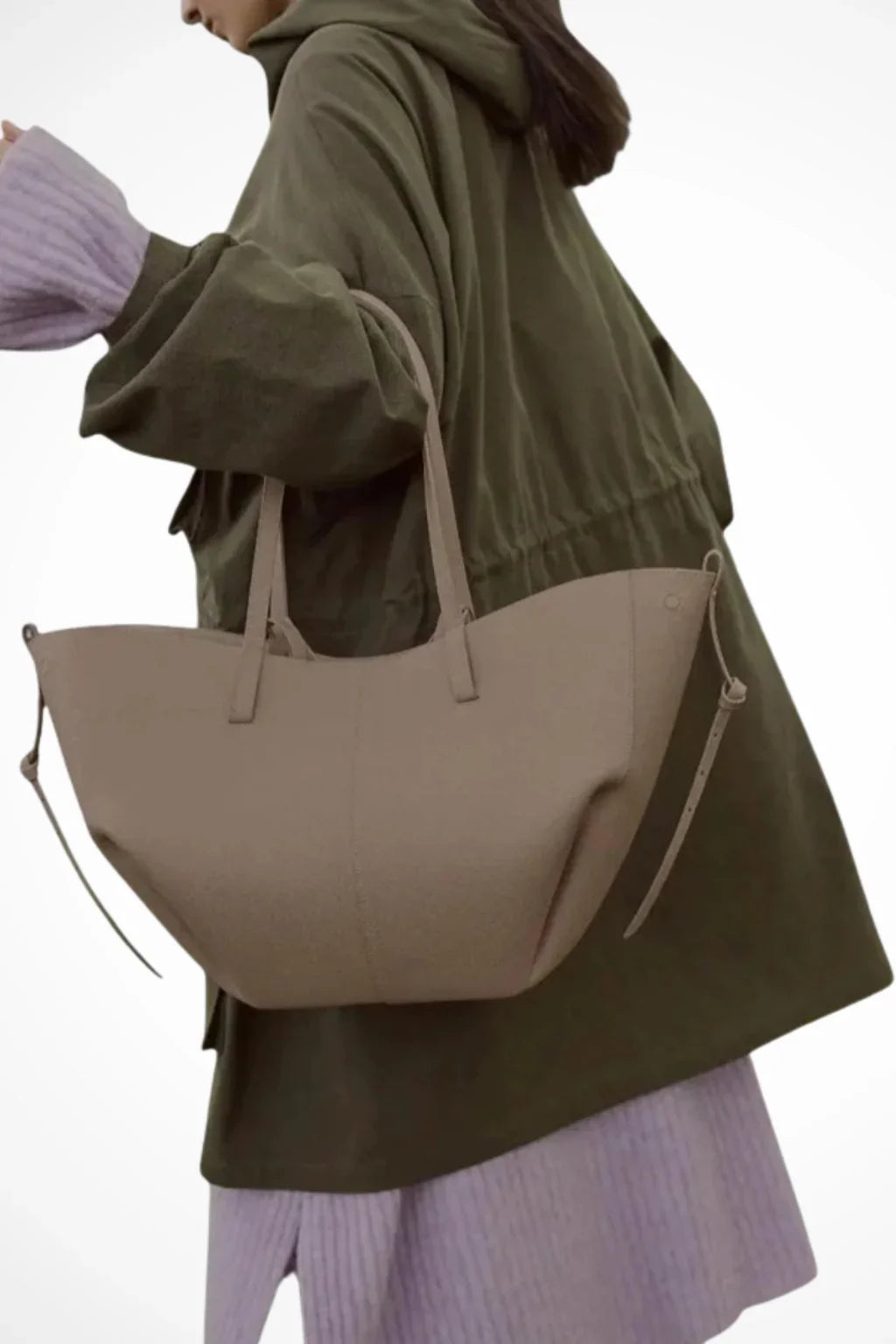 Patricia | Women's Large Structured Tote Bag with Shoulder Straps and Side Ties