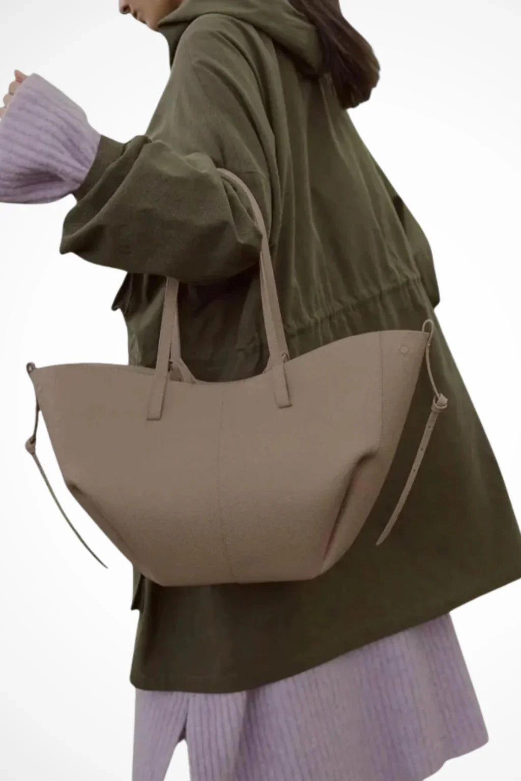 Patricia | Women's Large Structured Tote Bag with Shoulder Straps and Side Ties