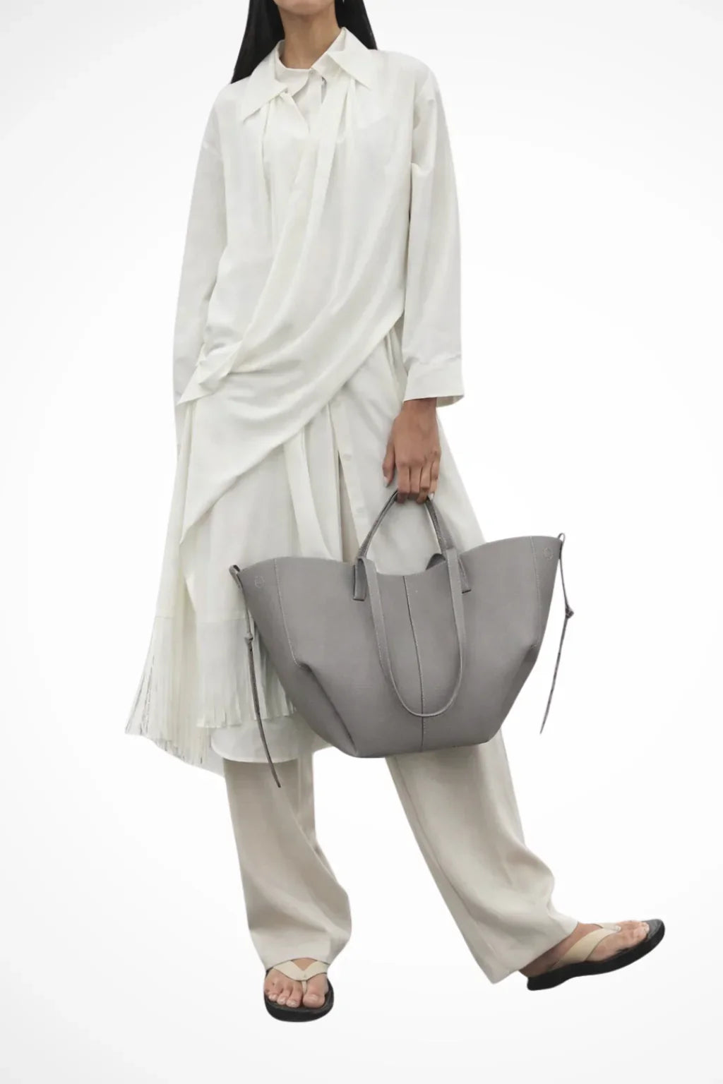 Patricia | Women's Large Structured Tote Bag with Shoulder Straps and Side Ties