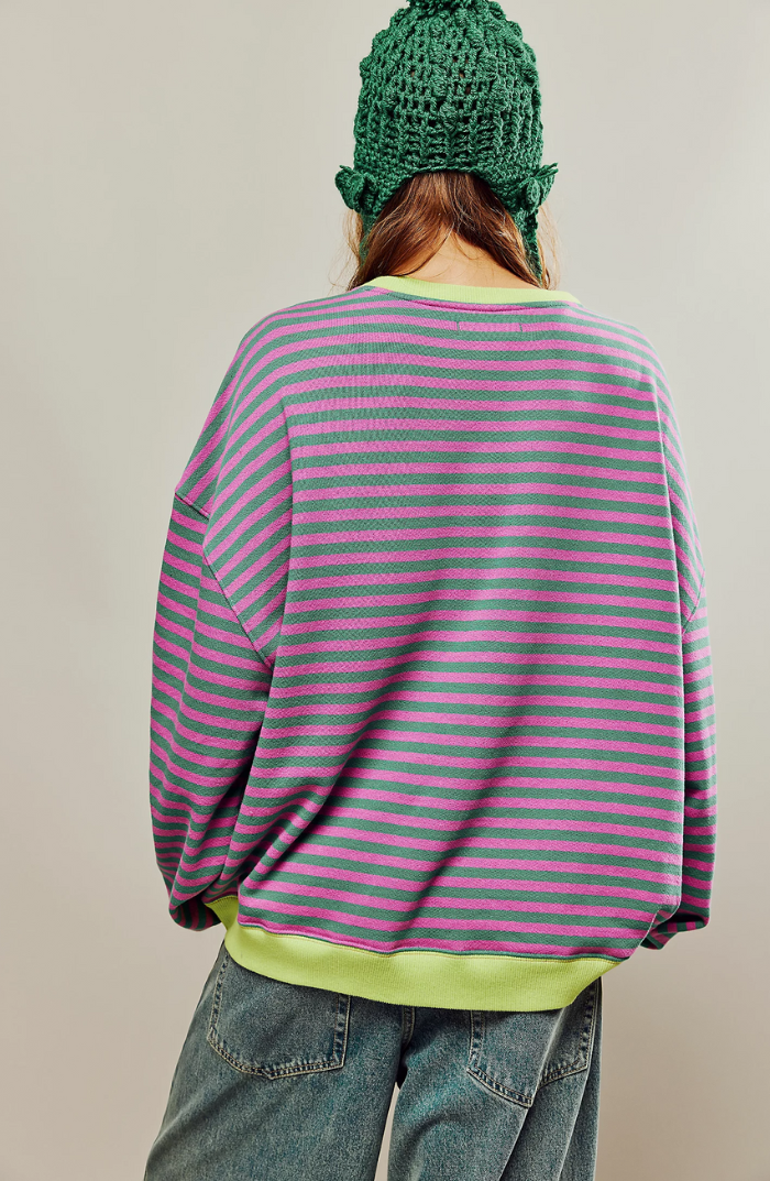 Flore Striped Oversized Crewneck Sweater